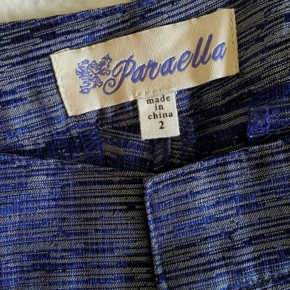 PARAELLA Silver blue metallic shorts sz 2 EUC - Picture 4 of 7